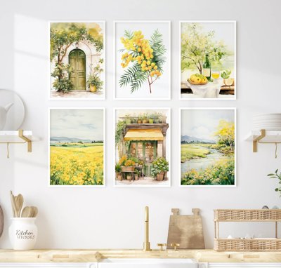 File gốc File tranh bộ nhiều tấm in nhà hàng khách sạn tối giản A1086 (phong cách) tối giản