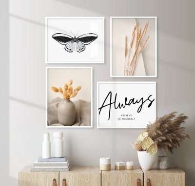 File gốc File tranh bộ nhiều tấm in nhà hàng khách sạn tối giản A1134 (in 3D) cho trang trí