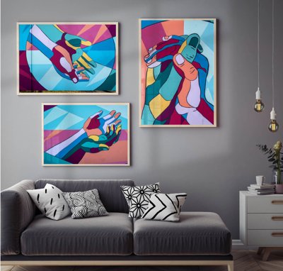 File tranh File tranh bộ nhiều tấm in nhà hàng khách sạn tối giản A1141 (gốc) in backlit film