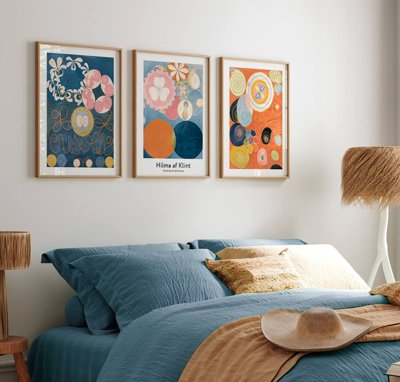 File in trần File tranh bộ nhiều tấm in nhà hàng khách sạn tối giản A1153 (bản gốc 3D) sống động