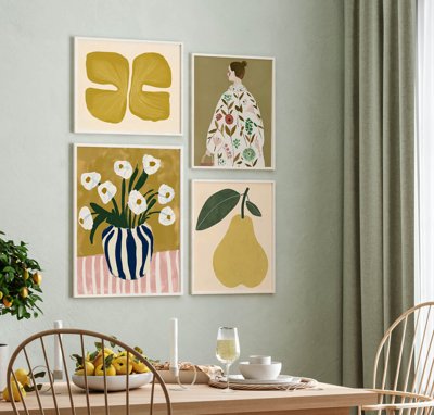 Tải file File tranh bộ nhiều tấm in nhà hàng khách sạn tối giản A1267 (PSD) cho in tranh kính