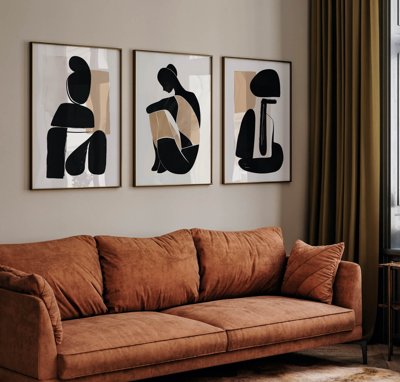 File tranh File tranh bộ nhiều tấm in nhà hàng khách sạn tối giản A1274 (gốc) chủ đề động vật