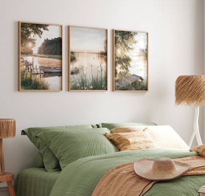 Download file gốc File tranh bộ nhiều tấm in nhà hàng khách sạn tối giản A1282 (in lụa) cao cấp