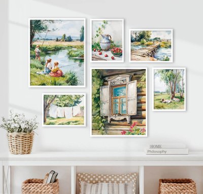 File tranh File tranh bộ nhiều tấm in nhà hàng khách sạn tối giản A1300 (gốc) chủ đề trẻ em