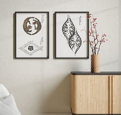 File tranh File tranh bộ nhiều tấm in nhà hàng khách sạn tối giản A1382 (bản gốc) treo phòng ăn