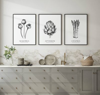 File tranh File tranh bộ nhiều tấm in nhà hàng khách sạn tối giản A1483 (gốc) chủ đề con người