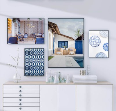 File in trần File tranh bộ nhiều tấm in nhà hàng khách sạn tối giản A1540 (file gốc) chủ đề vũ trụ