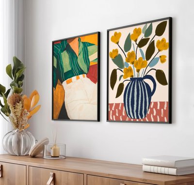 File gốc File tranh bộ nhiều tấm in nhà hàng khách sạn tối giản A1561 (chủ đề hiện đại) trang trí