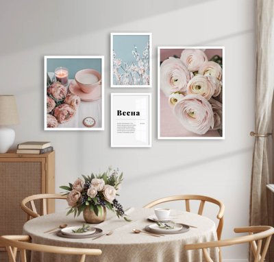 File in mica File tranh bộ nhiều tấm in nhà hàng khách sạn tối giản A1585 (bản gốc) siêu trong