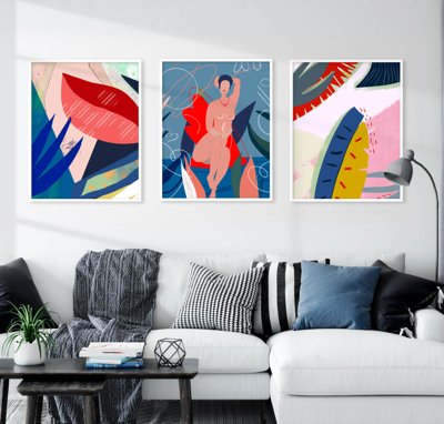 File gốc File tranh bộ nhiều tấm in nhà hàng khách sạn tối giản A1615 (PNG) không nền chất lượng