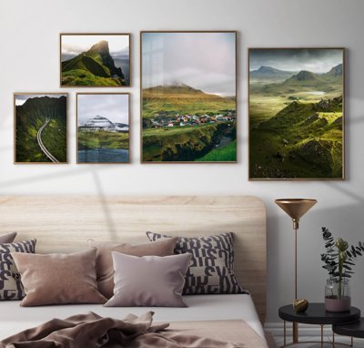 Tải file gốc File tranh bộ nhiều tấm in nhà hàng khách sạn tối giản A1622 (in khổ lớn) không vỡ