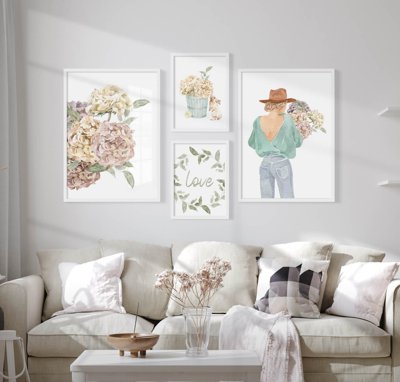 Chi tiết file ảnh File tranh bộ nhiều tấm in nhà hàng khách sạn tối giản A1659 sắc nét