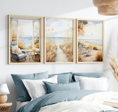 File tranh gốc File tranh bộ nhiều tấm in nhà hàng khách sạn tối giản A1664 chủ đề hiện đại