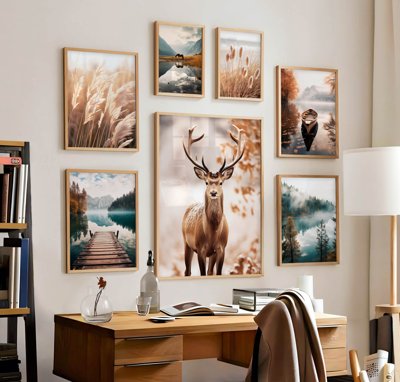 File PSD File tranh bộ nhiều tấm in nhà hàng khách sạn tối giản A1702 (gốc) nhiều lớp (multi-layer)