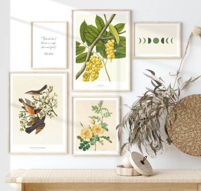 Download file gốc File tranh bộ nhiều tấm in nhà hàng khách sạn tối giản A1708 (in lụa) hoa lá