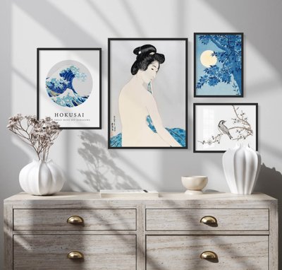 File gốc File tranh bộ nhiều tấm in nhà hàng khách sạn tối giản A1732 (in tráng gương) ốp tường