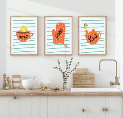 File tranh gốc File tranh bộ nhiều tấm in nhà hàng khách sạn tối giản A1775 (bản quyền) Filetranh.com