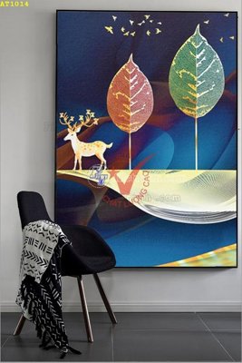 File ảnh File tranh hiện đại Sơn Dầu AT1014 (gốc) in biển hiệu