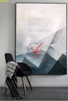 File in trần File tranh hiện đại Sơn Dầu AT1041 (bản gốc) mây trời