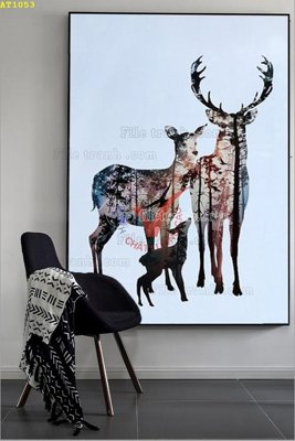 File gốc File tranh hiện đại Sơn Dầu AT1053 (phong cách) châu Âu