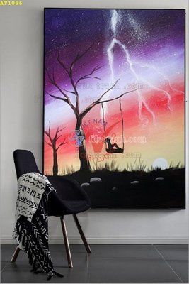 File PSD File tranh hiện đại Sơn Dầu AT1086 (gốc) tách lớp chi tiết