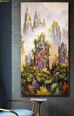 Download file gốc File tranh hiện đại Sơn Dầu AT1417 (in mica) trang trí