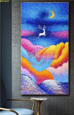 Ảnh gốc File tranh hiện đại Sơn Dầu AT1443 (siêu chi tiết) để in ấn