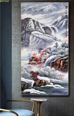 File in trần File tranh hiện đại Sơn Dầu AT1528 (bản gốc) mây trời