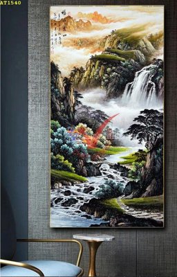 File tranh gốc in trần nhà File tranh hiện đại Sơn Dầu AT1540 3D