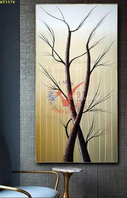 Download file gốc File tranh hiện đại Sơn Dầu AT1576 (in lụa) hoa lá