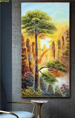 File tranh File tranh hiện đại Sơn Dầu AT1589 (file gốc) chủ đề phong thủy