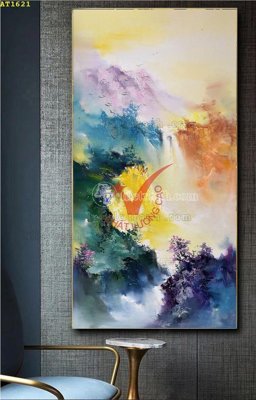 Hình ảnh file gốc in trần nhà File tranh hiện đại Sơn Dầu AT1621