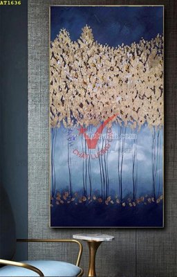 Hình ảnh file gốc in trần nhà File tranh hiện đại Sơn Dầu AT1636