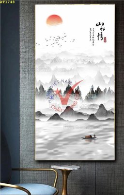 File in lụa File tranh hiện đại Sơn Dầu AT1748 (phong cảnh) File tranh hiện đại Sơn Dầu AT1748