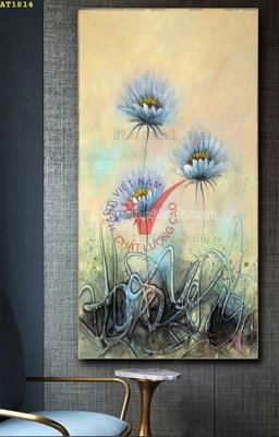 Download file File tranh hiện đại Sơn Dầu AT1814 (gốc) in mica bàn thờ