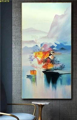 File gốc File tranh hiện đại Sơn Dầu AT1879 (in tráng gương) sang trọng