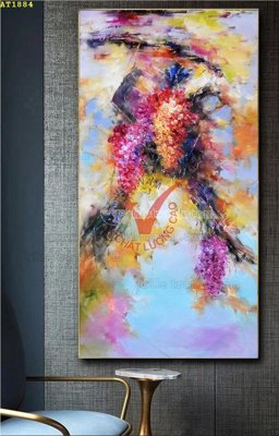 File gốc File tranh hiện đại Sơn Dầu AT1884 (in tráng gương) hiện đại