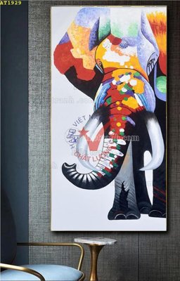 File gốc File tranh hiện đại Sơn Dầu AT1929 (in mica) làm bảng hiệu