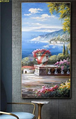 Download file gốc File tranh hiện đại Sơn Dầu AT1959 (in lụa) tranh 3D