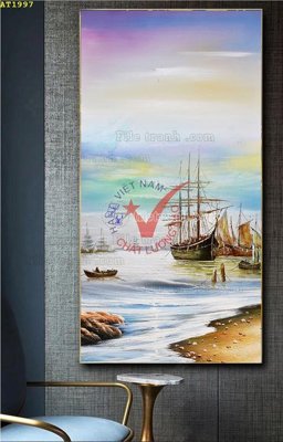 File gốc File tranh hiện đại Sơn Dầu AT1997 (in lụa) trang trí tường
