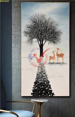 Hình ảnh file gốc in trần nhà File tranh hiện đại Sơn Dầu AT2006