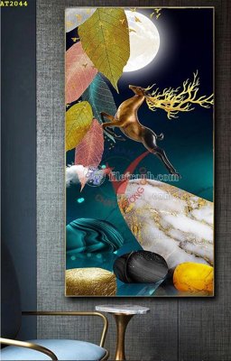 File gốc in tráng gương File tranh hiện đại Sơn Dầu AT2044 chi tiết