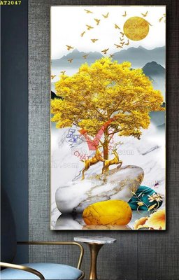 File gốc File tranh hiện đại Sơn Dầu AT2047 (in tráng gương) hiện đại