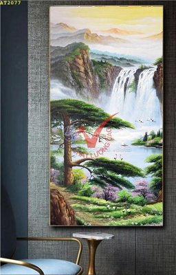 File gốc File tranh hiện đại Sơn Dầu AT2077 (trang trí) phòng ngủ