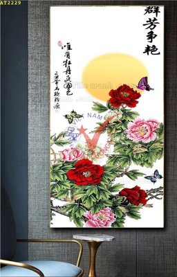 File gốc File tranh hiện đại Sơn Dầu AT2229 (in tráng gương) hiện đại