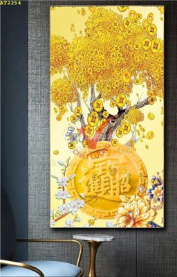 File gốc File tranh hiện đại Sơn Dầu AT2254 (in tráng gương) sang trọng