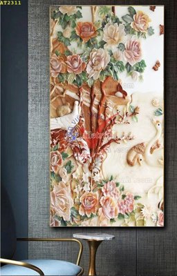 File gốc File tranh hiện đại Sơn Dầu AT2311 (in lụa) trang trí tường