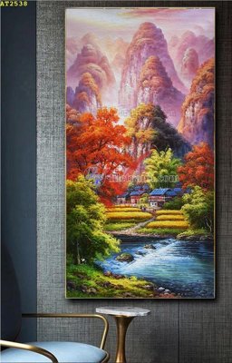 File ảnh File tranh hiện đại Sơn Dầu AT2538 (gốc) in quảng cáo ngoài trời