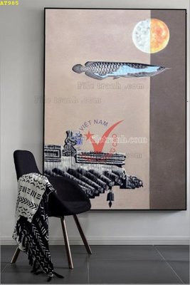 Hình ảnh gốc File tranh hiện đại Sơn Dầu AT985 (để in khổ lớn)