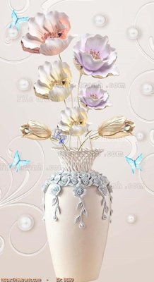 File tranh file gốc bình hoa B150 (gốc) chủ đề thành phố